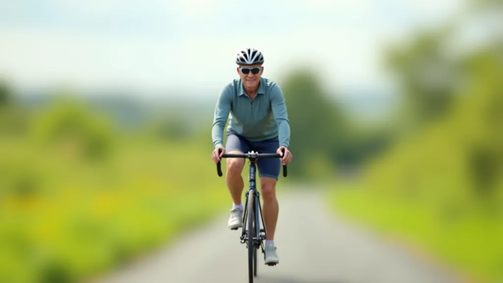 Active senior cyclist on Great Western Greenway route in County Mayo