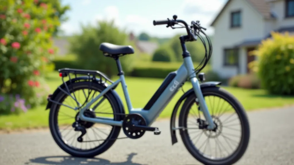 Modern e-bike parked in park setting showing comfort features for senior cyclists